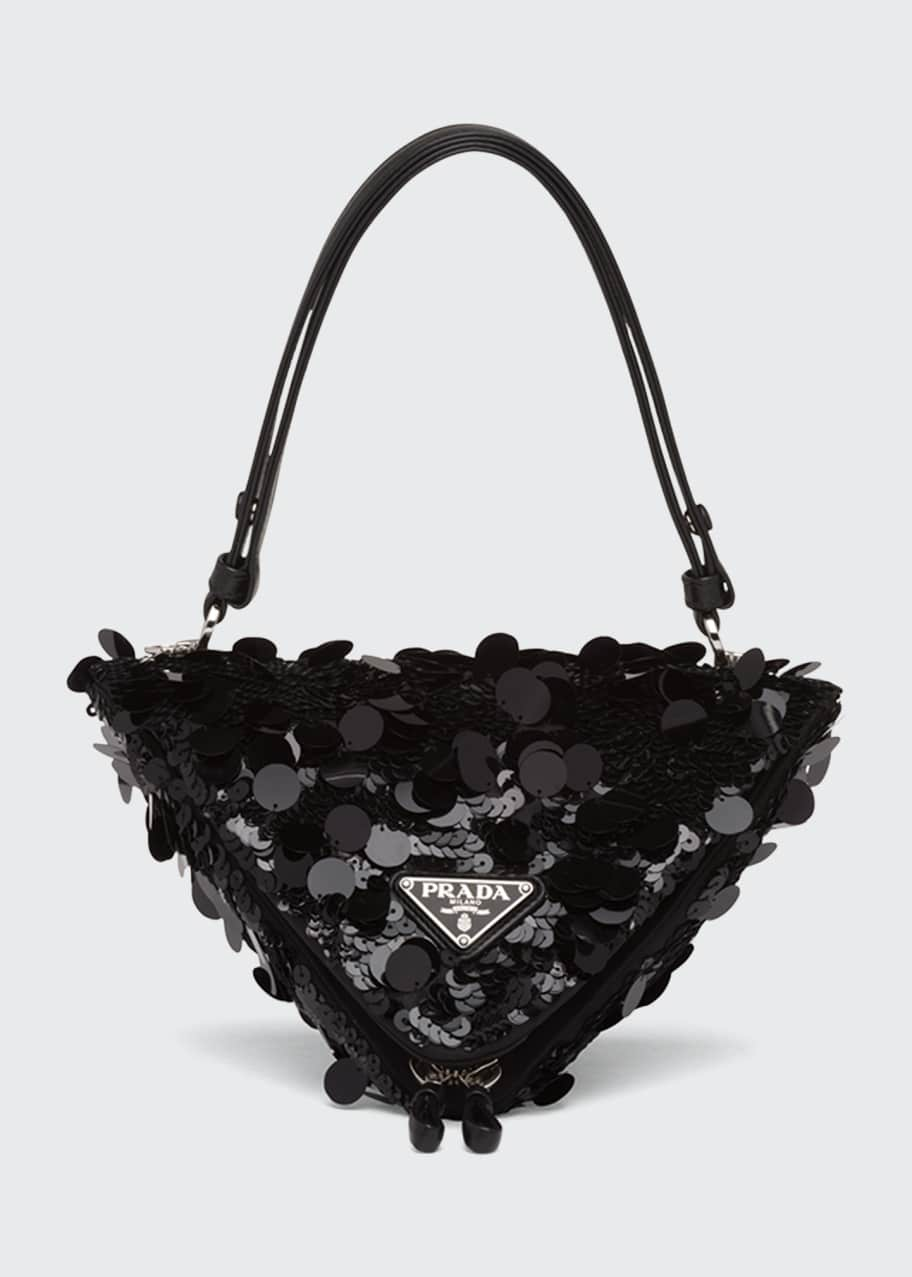 prada sequin triangle bag