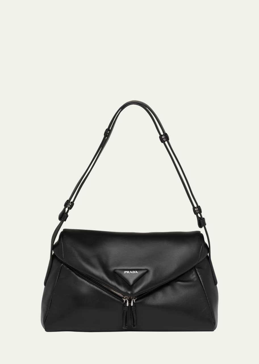 Prada Napa Zip Shoulder Bag Bergdorf Goodman