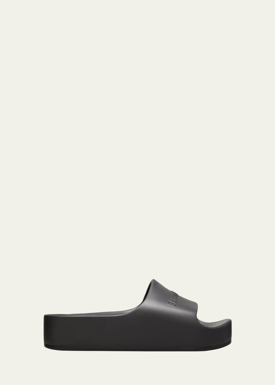 Balenciaga Logo Chunky Slide Pool Sandals - Bergdorf Goodman