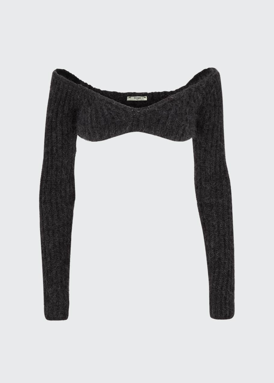 Fendi Ribbed Off-the-Shoulder Bandeau Top Bergdorf Goodman