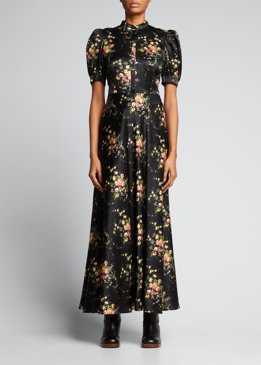 Brock Collection Tracy Floral-Print Silk Midi Dress - Bergdorf Goodman