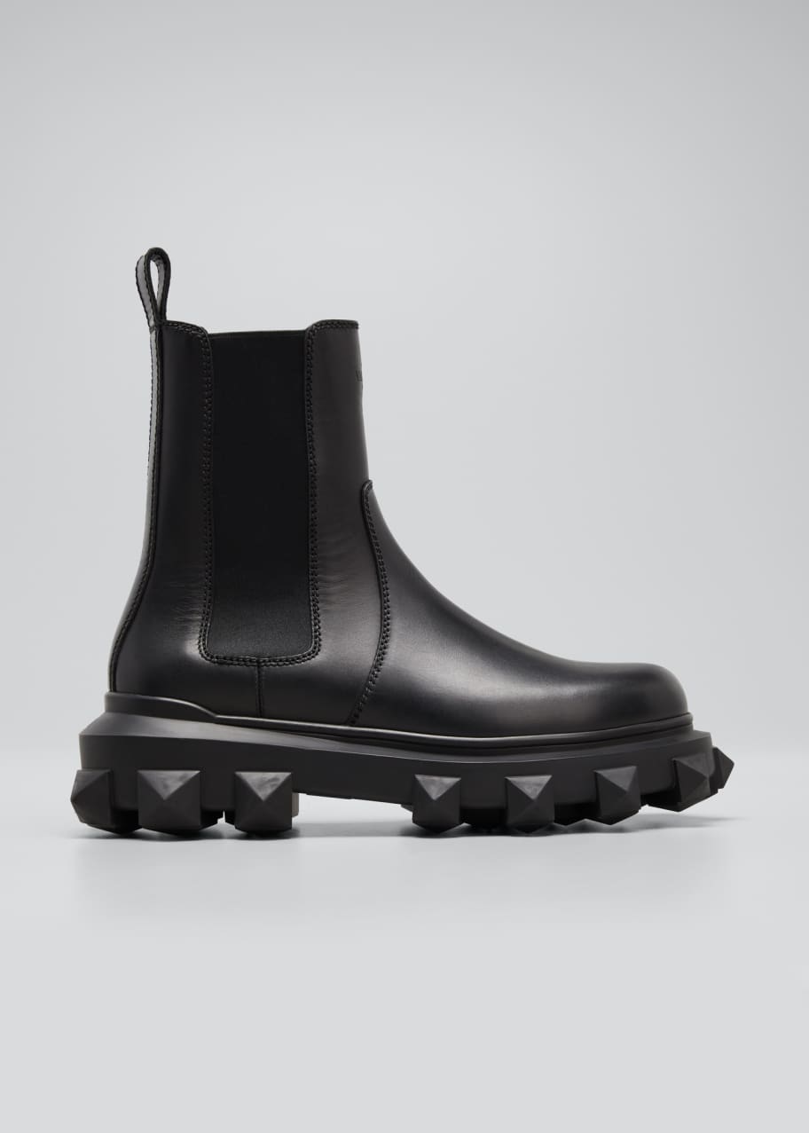 Valentino Garavani Men's Beatle Rockstud Leather Chelsea Boots ...