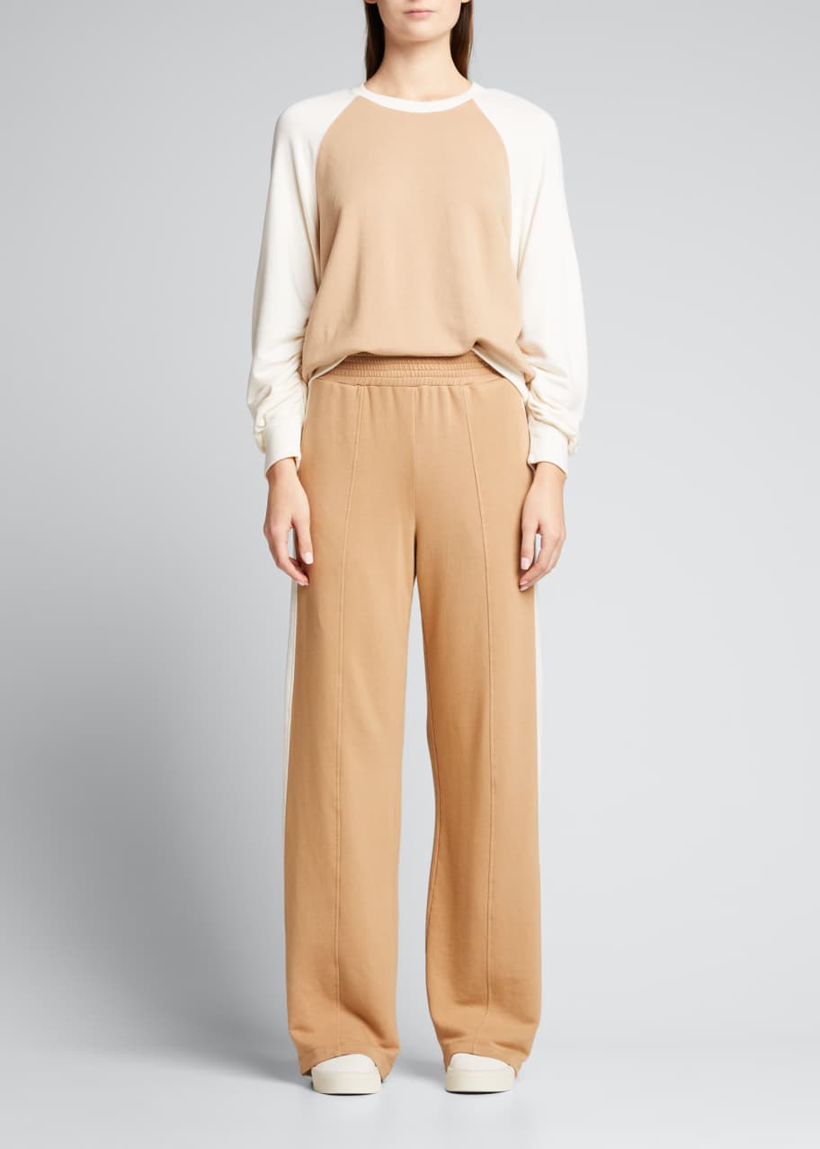 Shirred Sleeve Colorblock Sweatshirt
