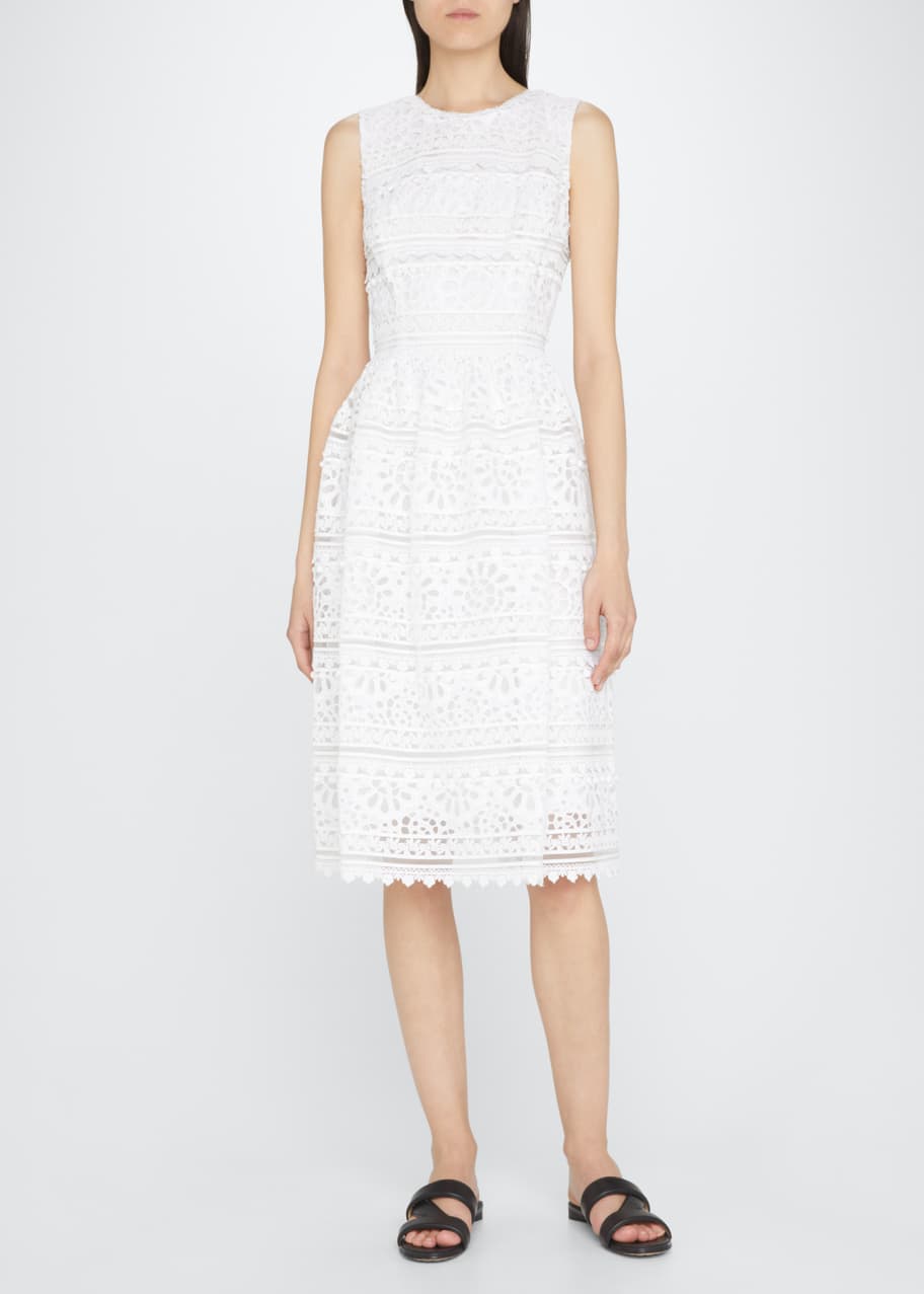 eyelet fit and flare dress Eyelet Fit & Flare Dress | Cotton (Star White)