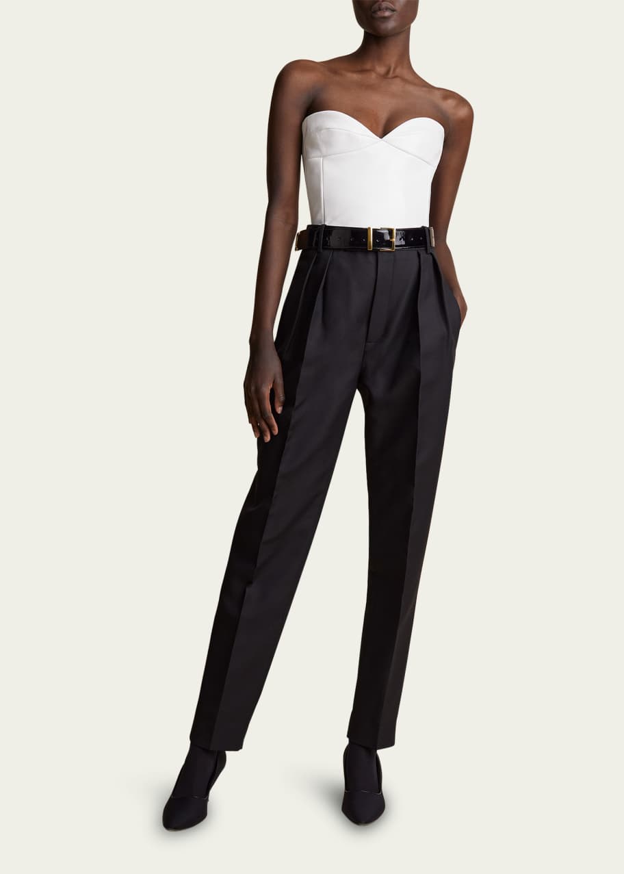 Khaite Prim Leather Bustier Top - Bergdorf Goodman