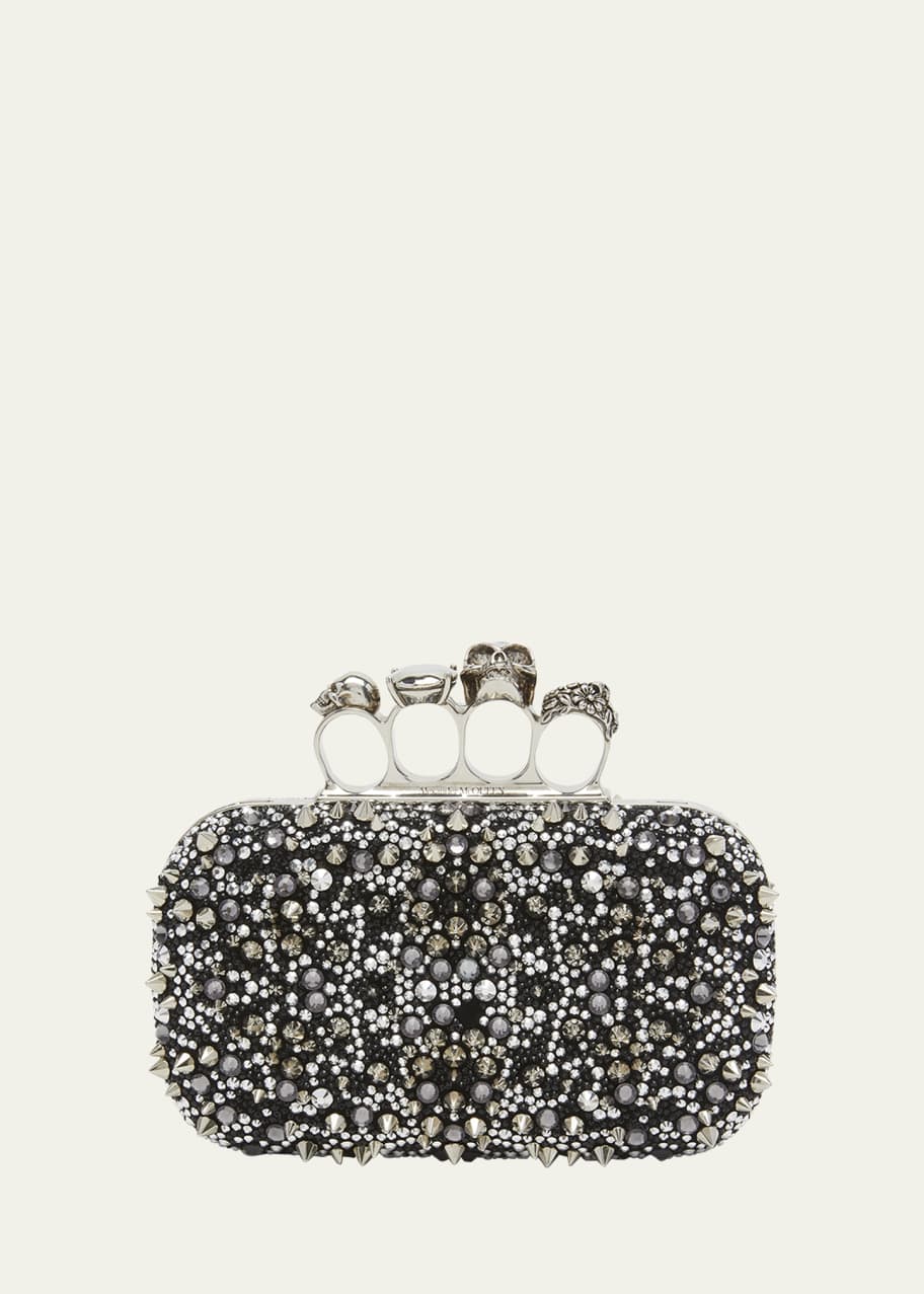 Image 1 of 1: Skull Four-Ring Sequin Clutch Bag
