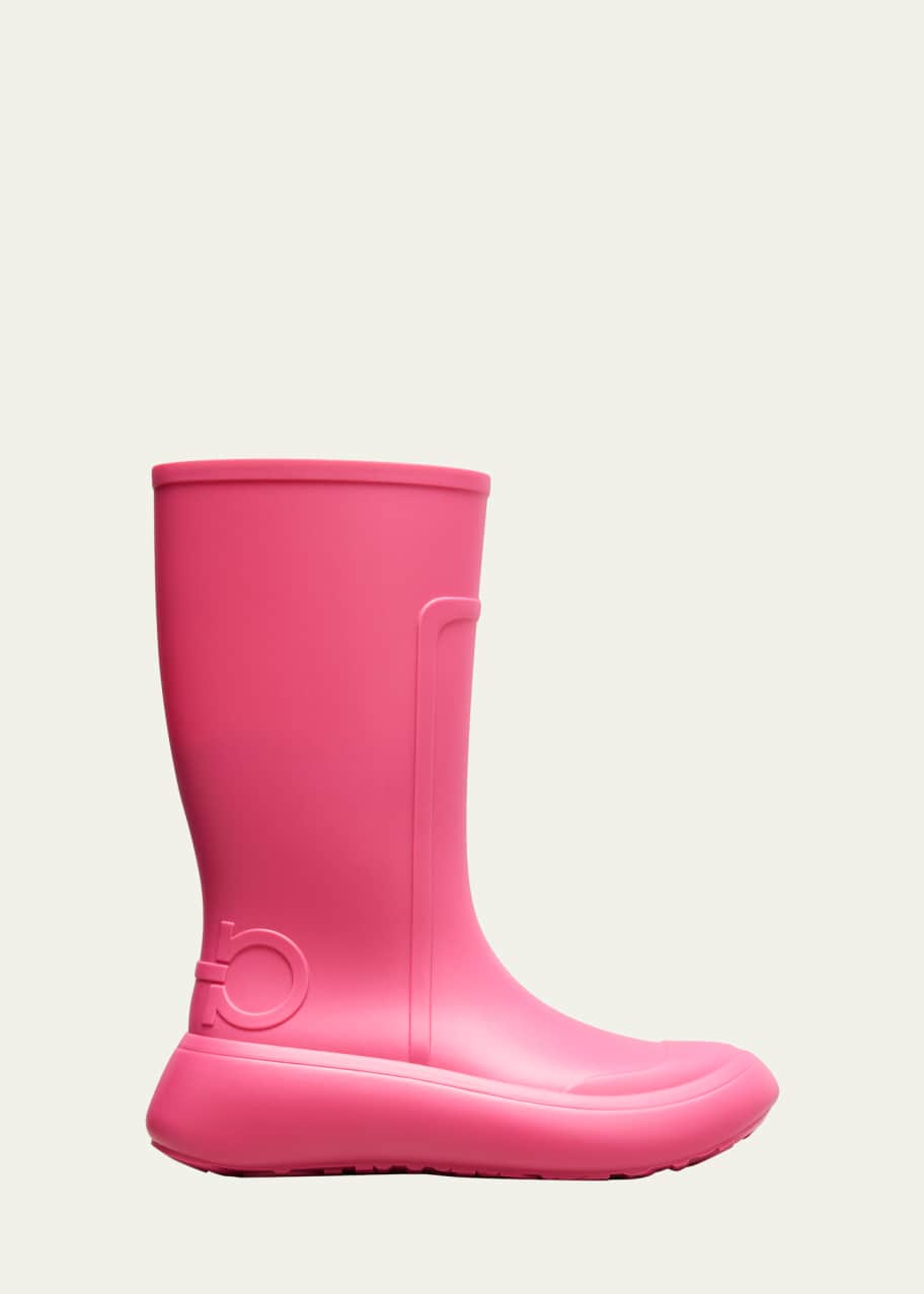 Ferragamo Gancini Tall Rubber Rain Boots - Bergdorf Goodman