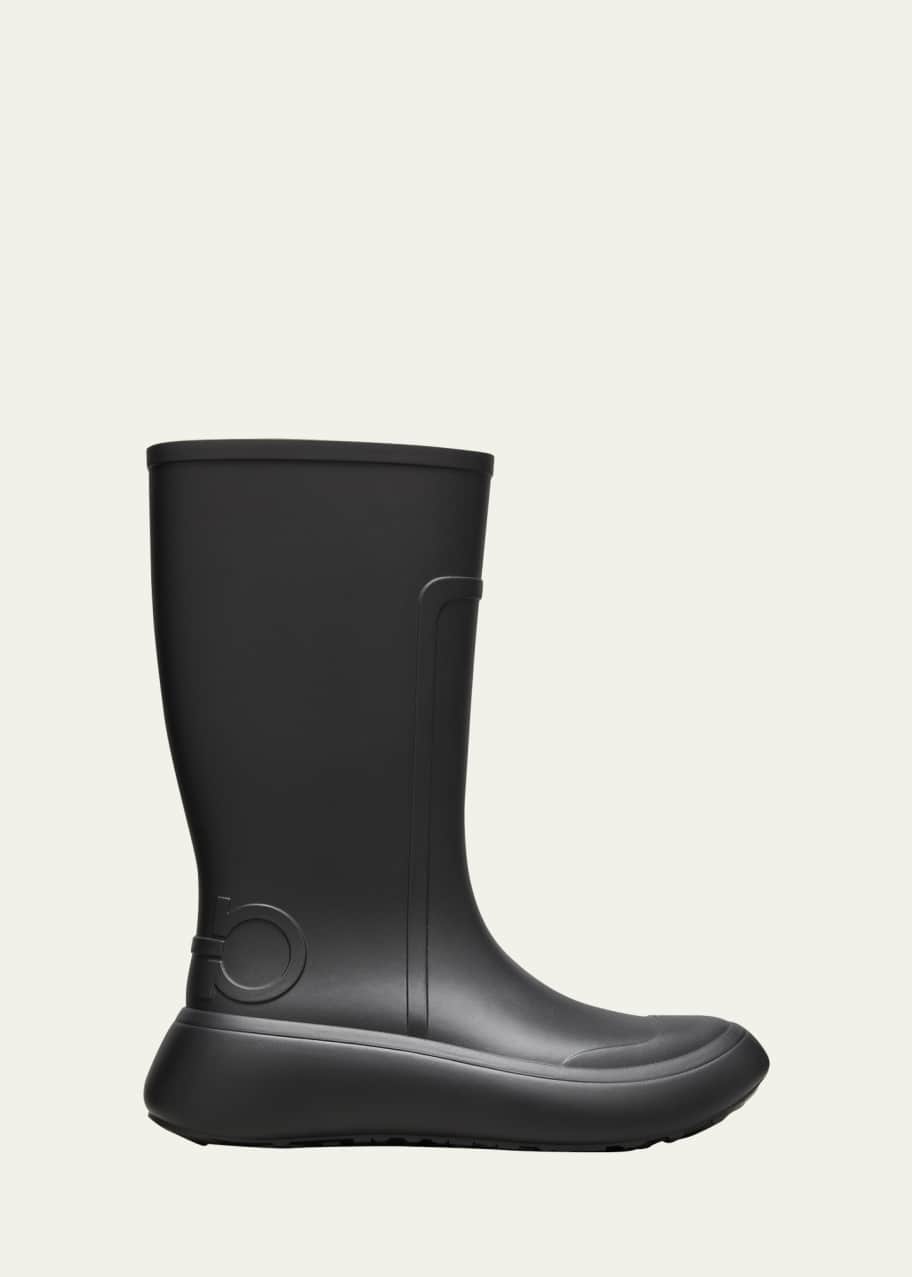 Ferragamo Gancini Tall Rubber Rain Boots - Bergdorf Goodman