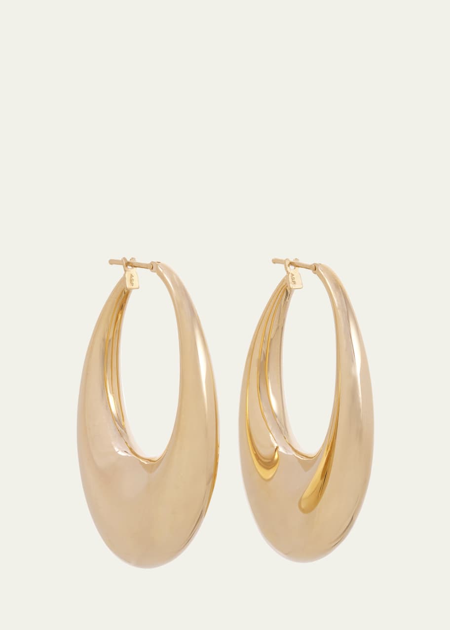 Image 1 of 1: Carine 18K Yellow Gold Puffy Hoop Earrings