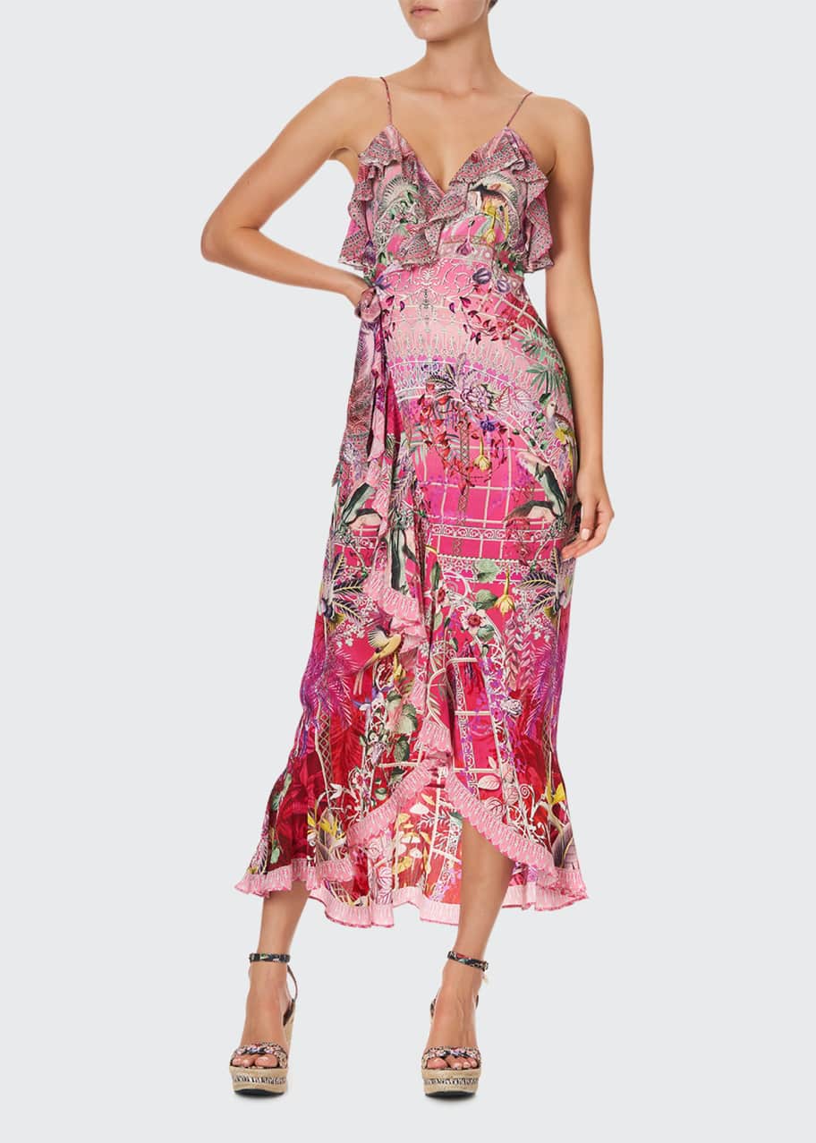 Camilla Glasshouse Romance Frill Silk Wrap Dress Bergdorf Goodman