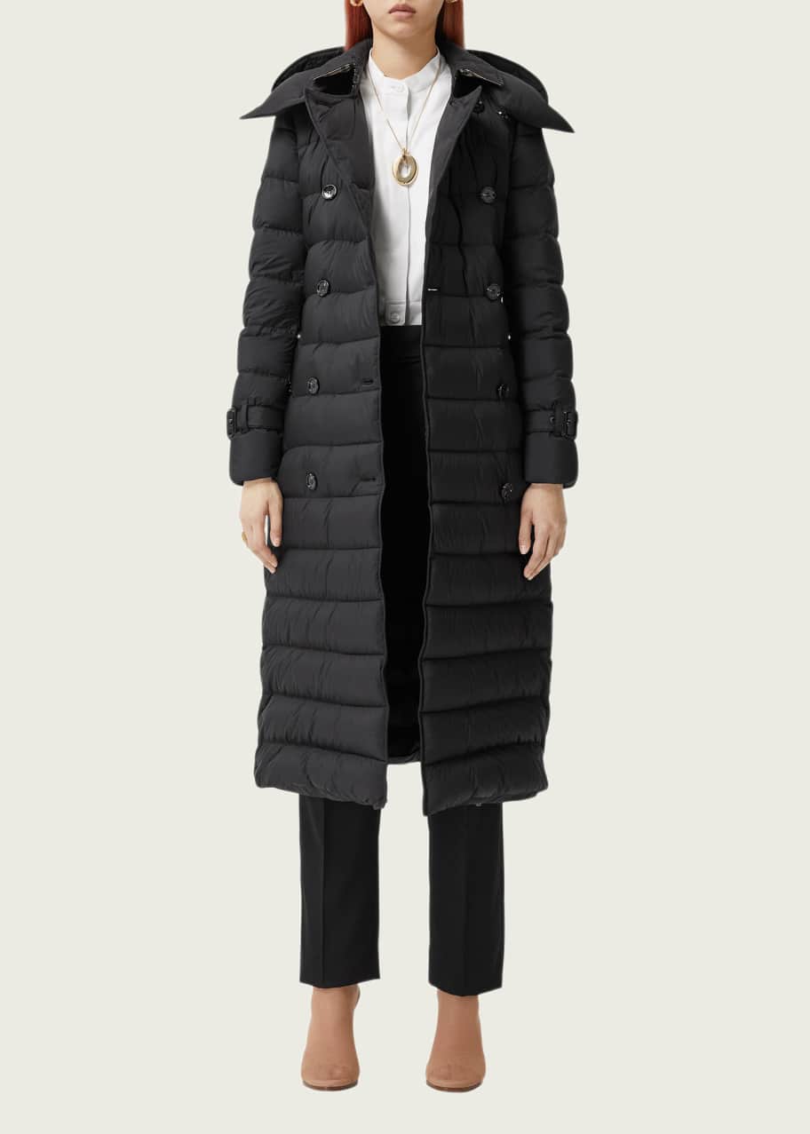 Detachable Hood Belted Puffer Coat
