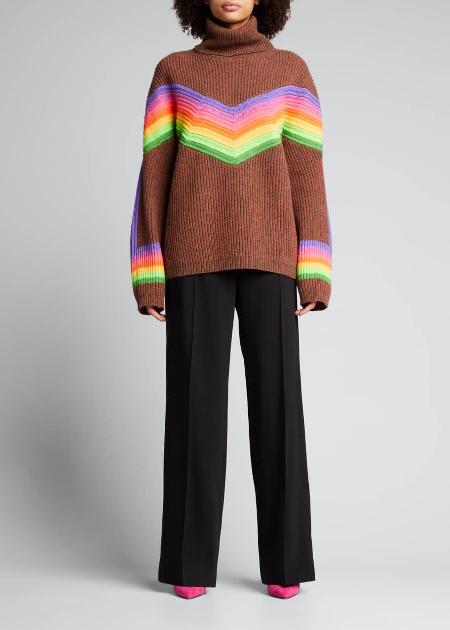 驚きの激安価格 CHRISTOPHER JOHN ROGERS Oversized Rainbow Chevron Turtleneck XSサイズ以下