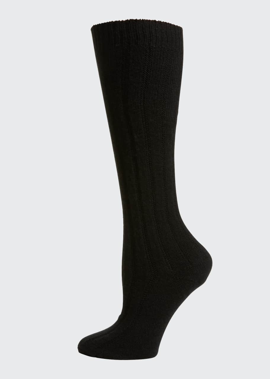 Neiman Marcus Cashmere KneeHigh Socks, Black Bergdorf Goodman
