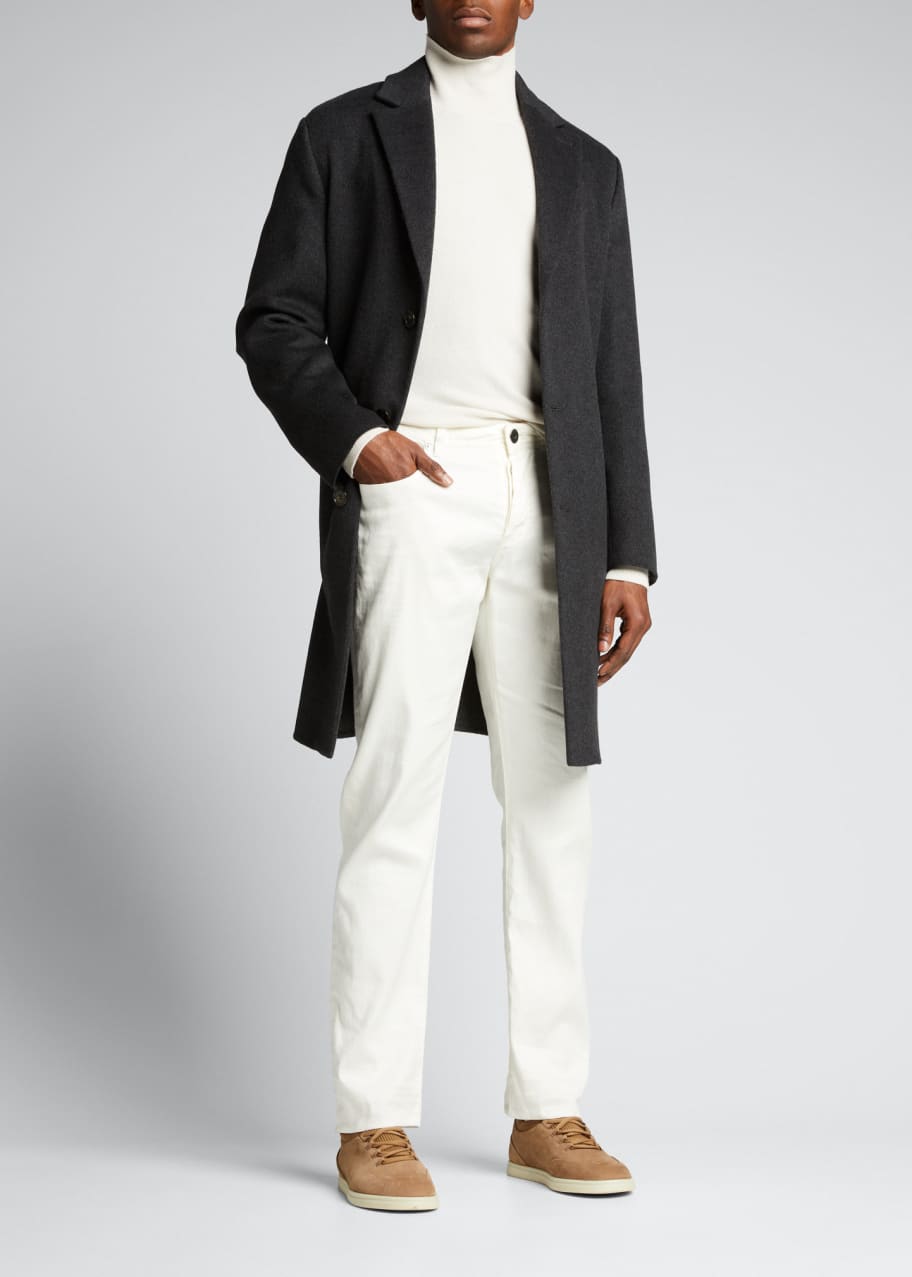 Cashmere coat in rain shop