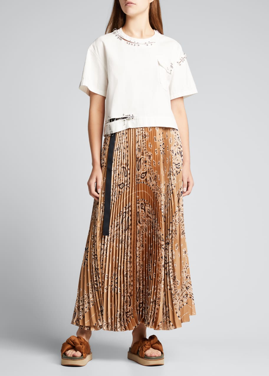 sacai 2025AW Paisley Print Skirt【未使用】 SACAI Bandana-Print Pleated Maxi Skirt - Bergdorf Goodman