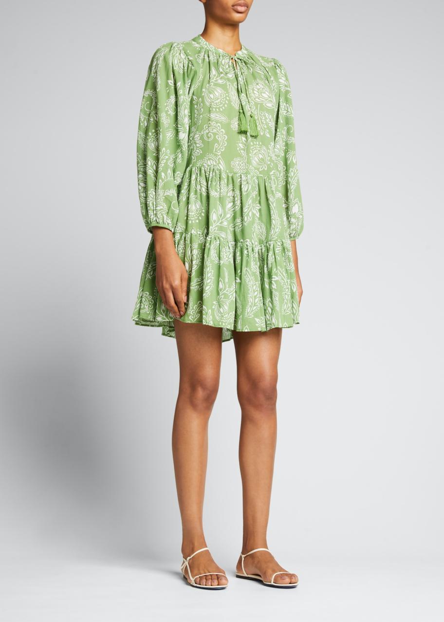 seafolly green dress Folklore Tiered Beach dress