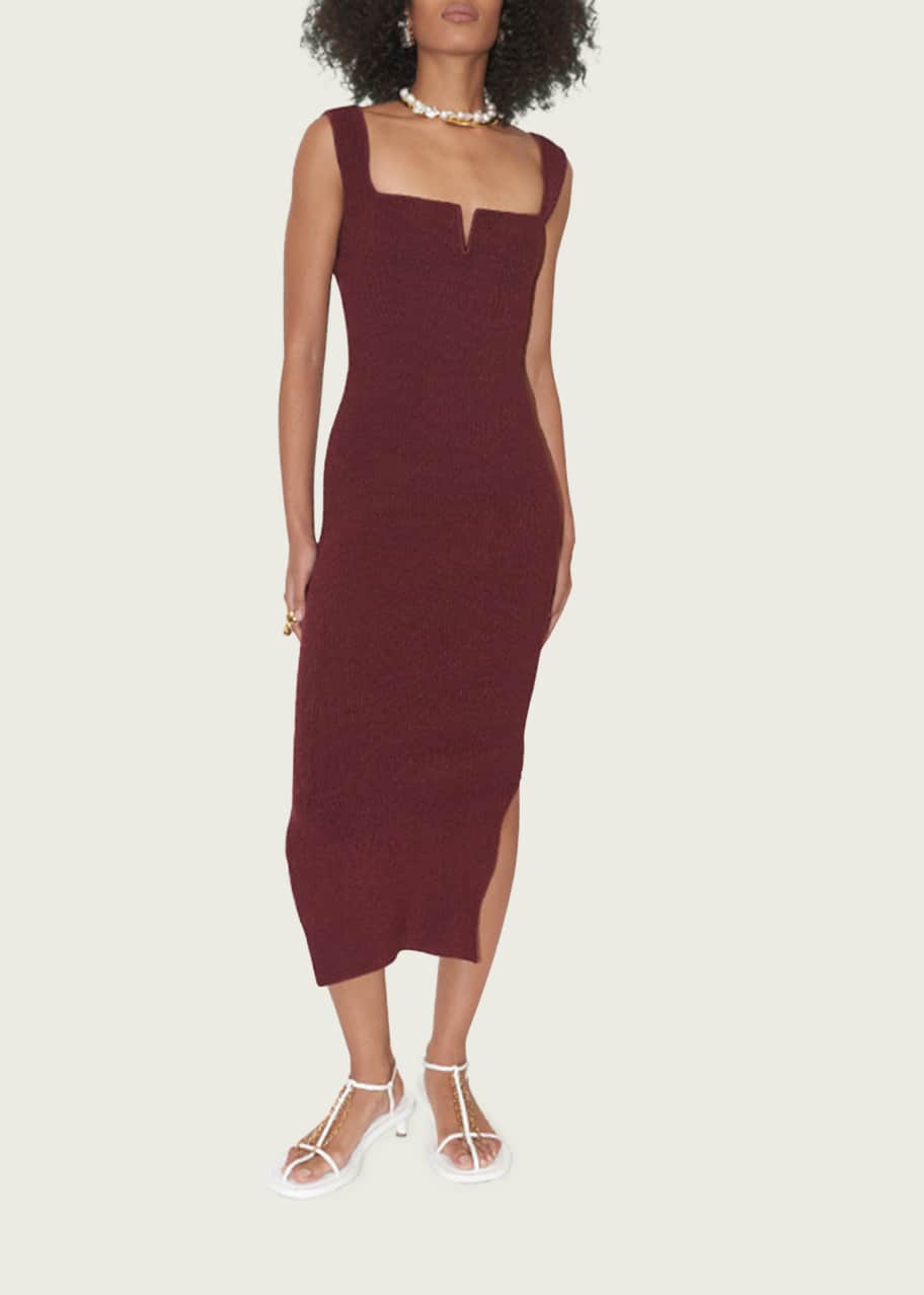 Galvan Freya Ribbed-Knit Body-Con Midi Dress - Bergdorf Goodman
