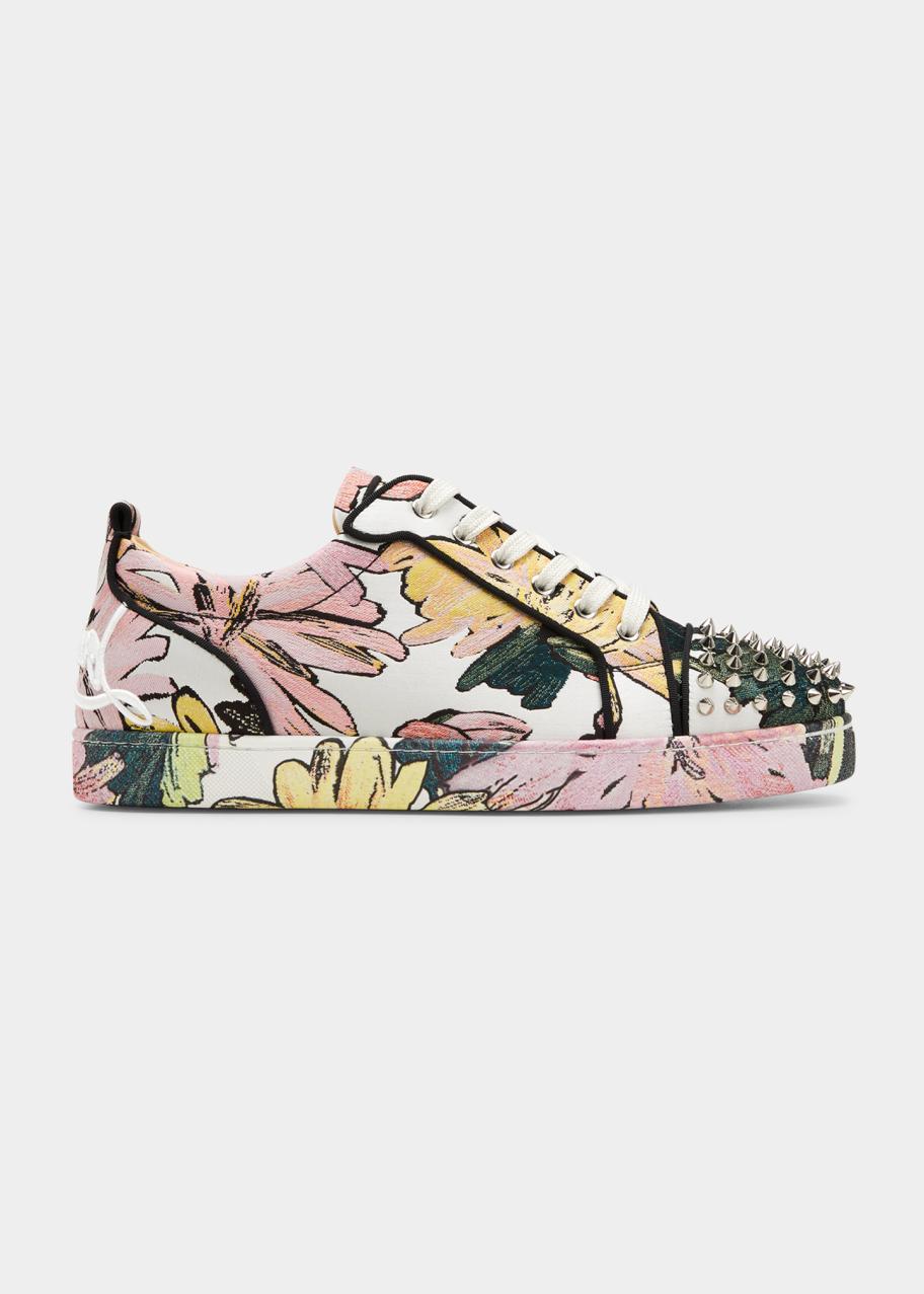Christian Louboutin mens floral spiked sneakers Mens Christian Louboutin Men main image 4