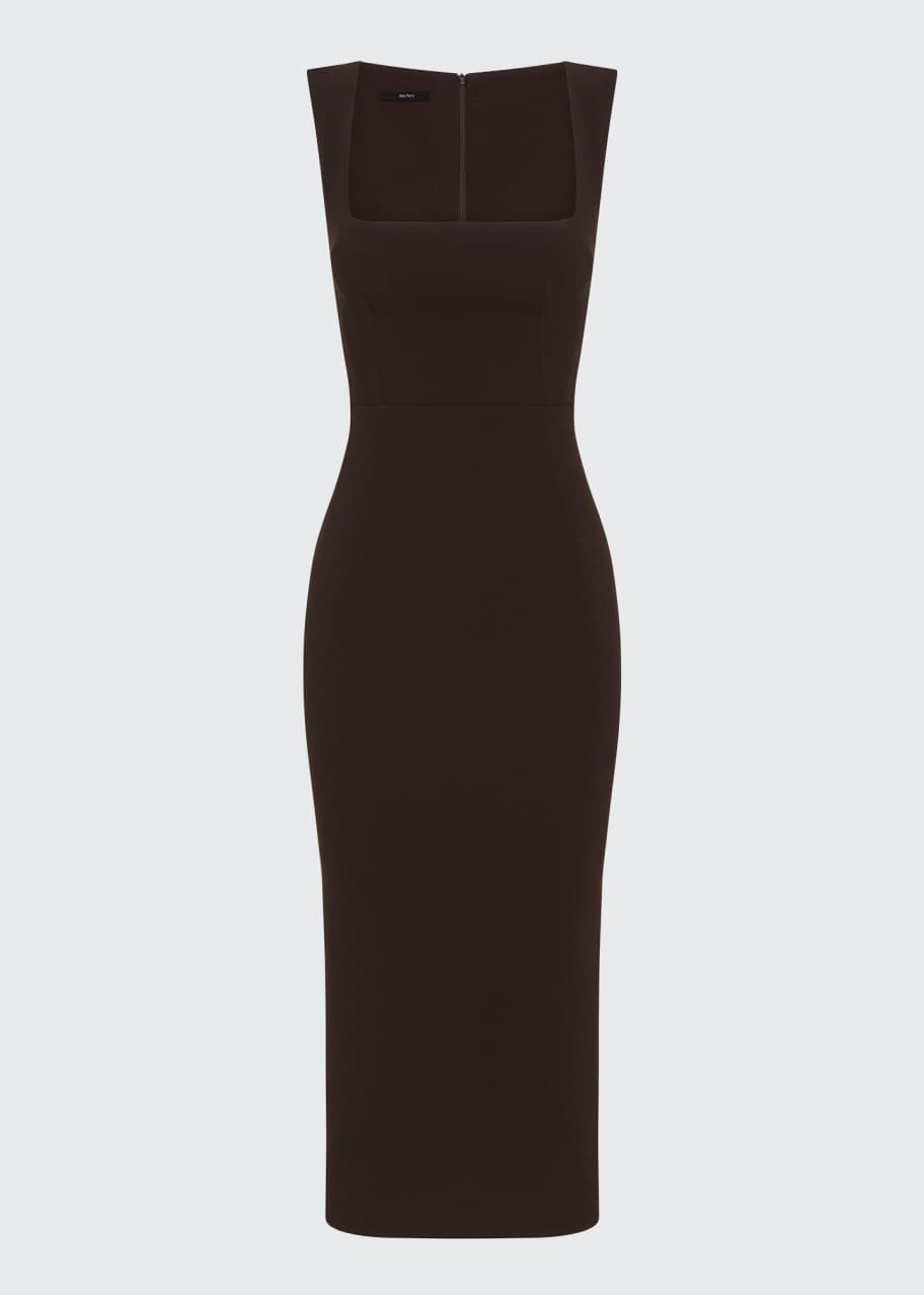 alex perry steel midi dress Alex Perry Steel Stretch-crepe Midi Dress in Brown