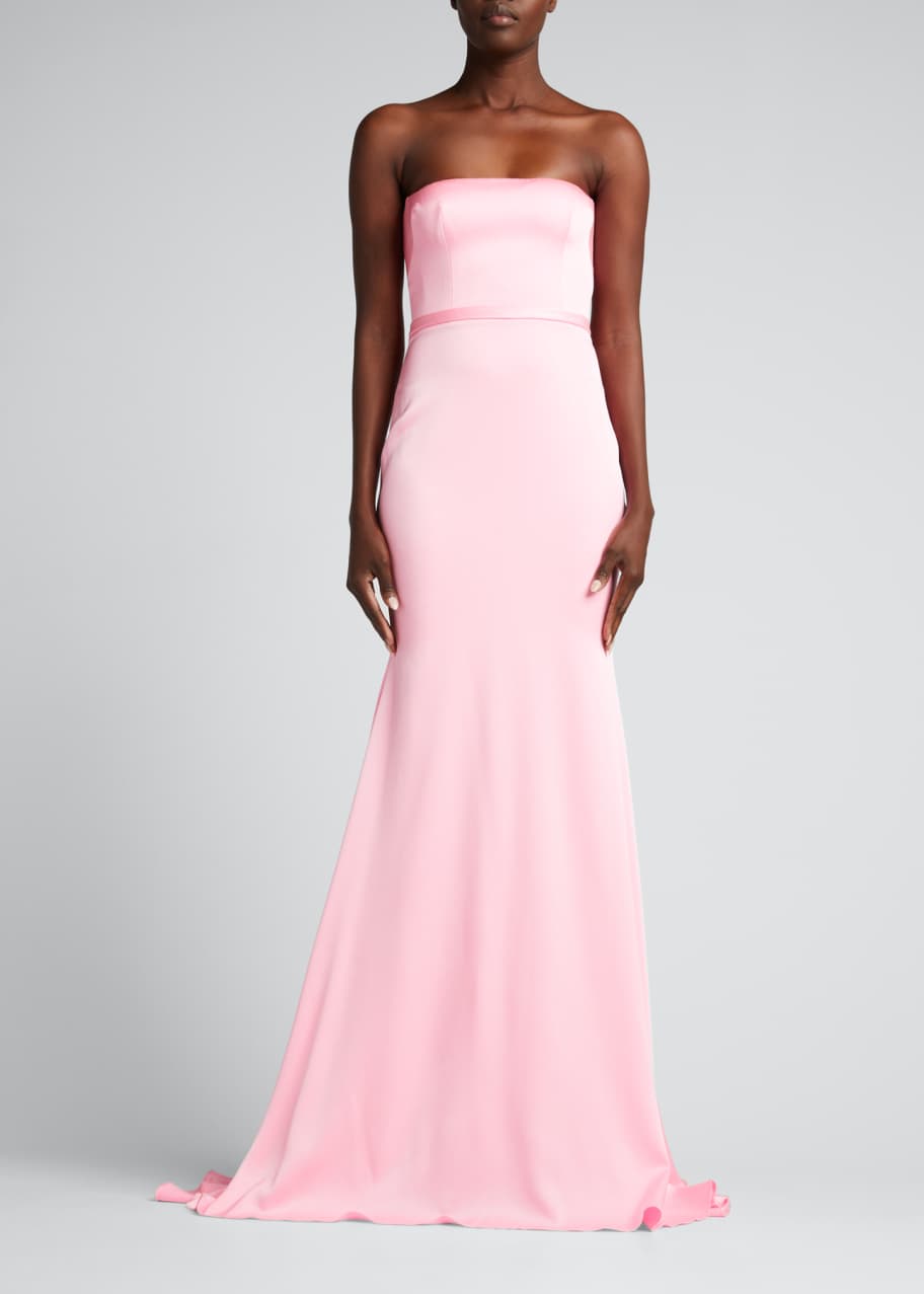 Alex Perry Anniston Strapless Crepe Trumpet Gown w/ Belt - Bergdorf Goodman