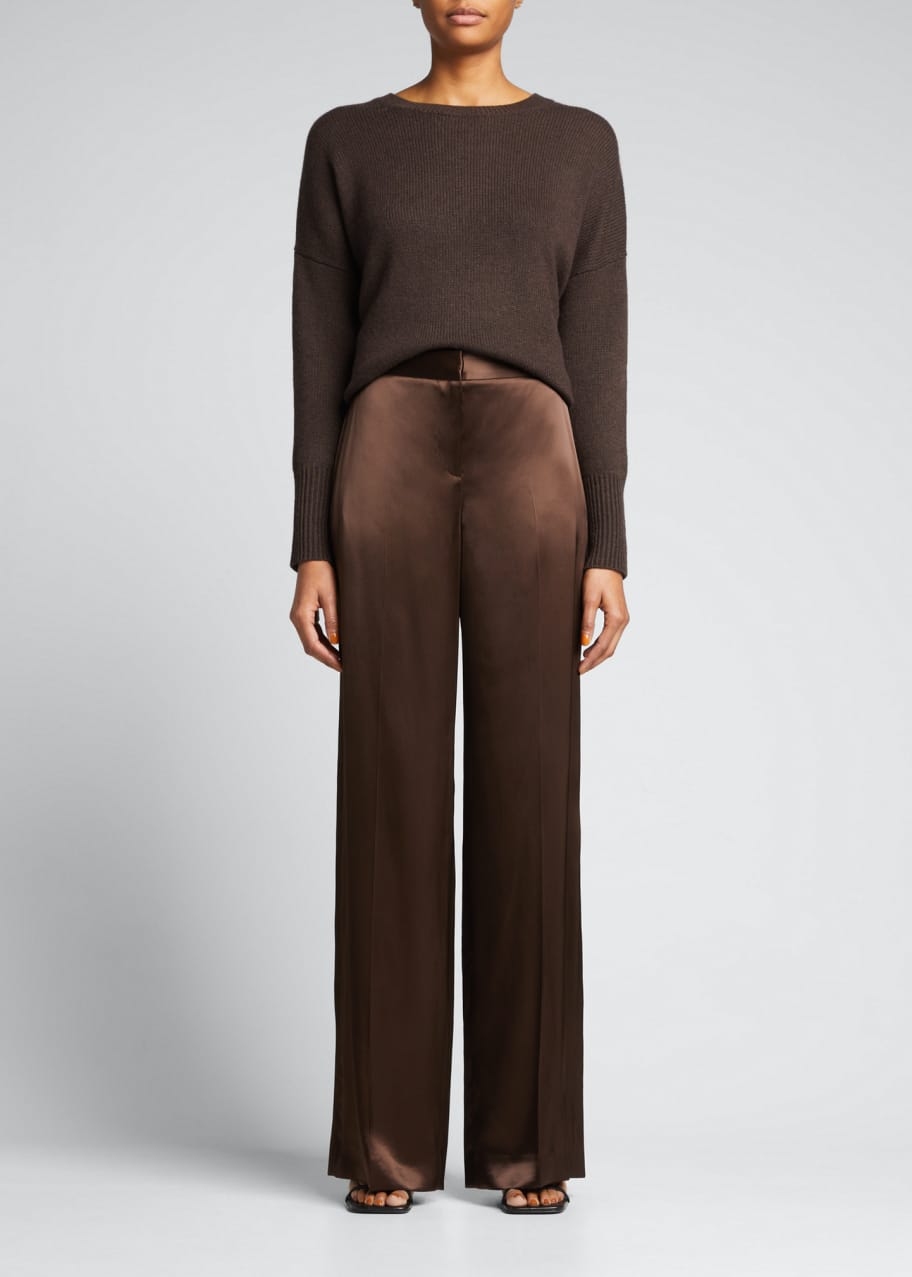 McQueen Satin Wide-Leg Pants - Bergdorf Goodman