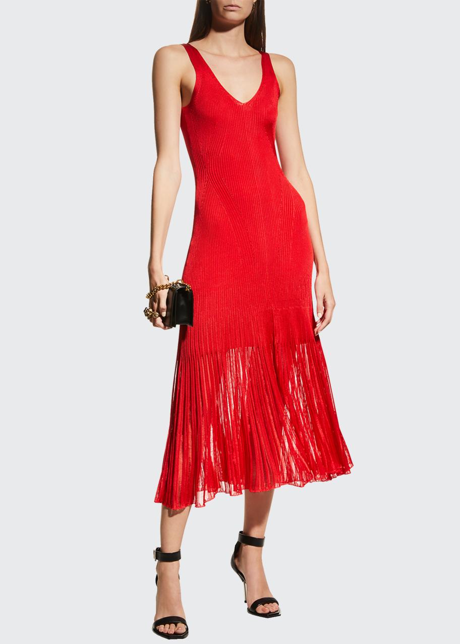 mcqueen knit dress Ribbed Midi Alexander