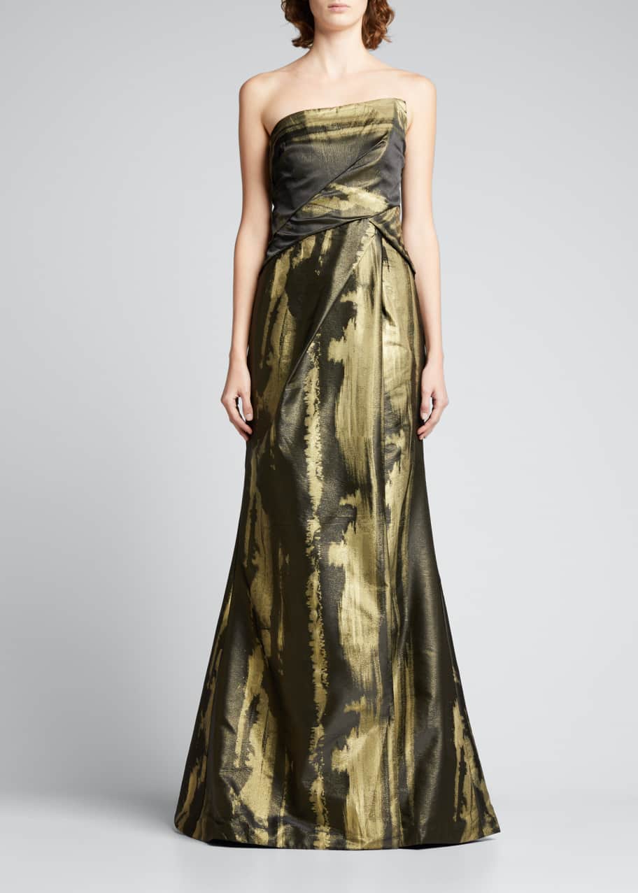 Rene Ruiz Collection Jacquard Fit-&-Flare Bustier Gown - Bergdorf Goodman
