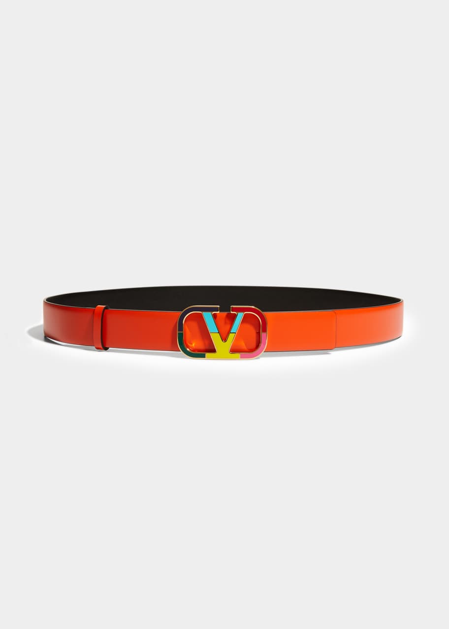 Valentino Garavani VLogo Reversible Leather Belt - Bergdorf Goodman