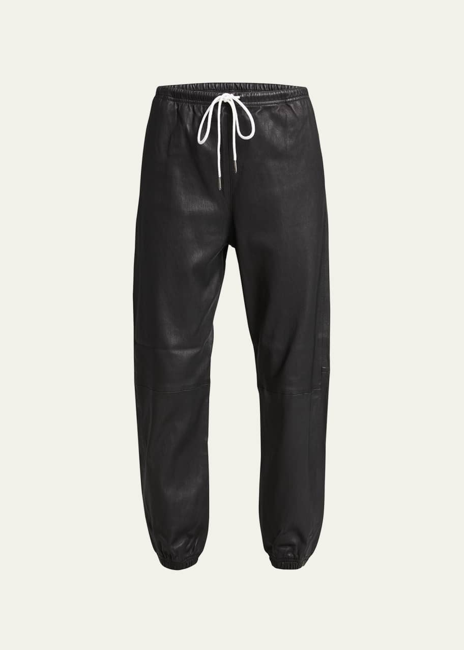 SPRWMN Drawstring Leather Joggers Bergdorf Goodman