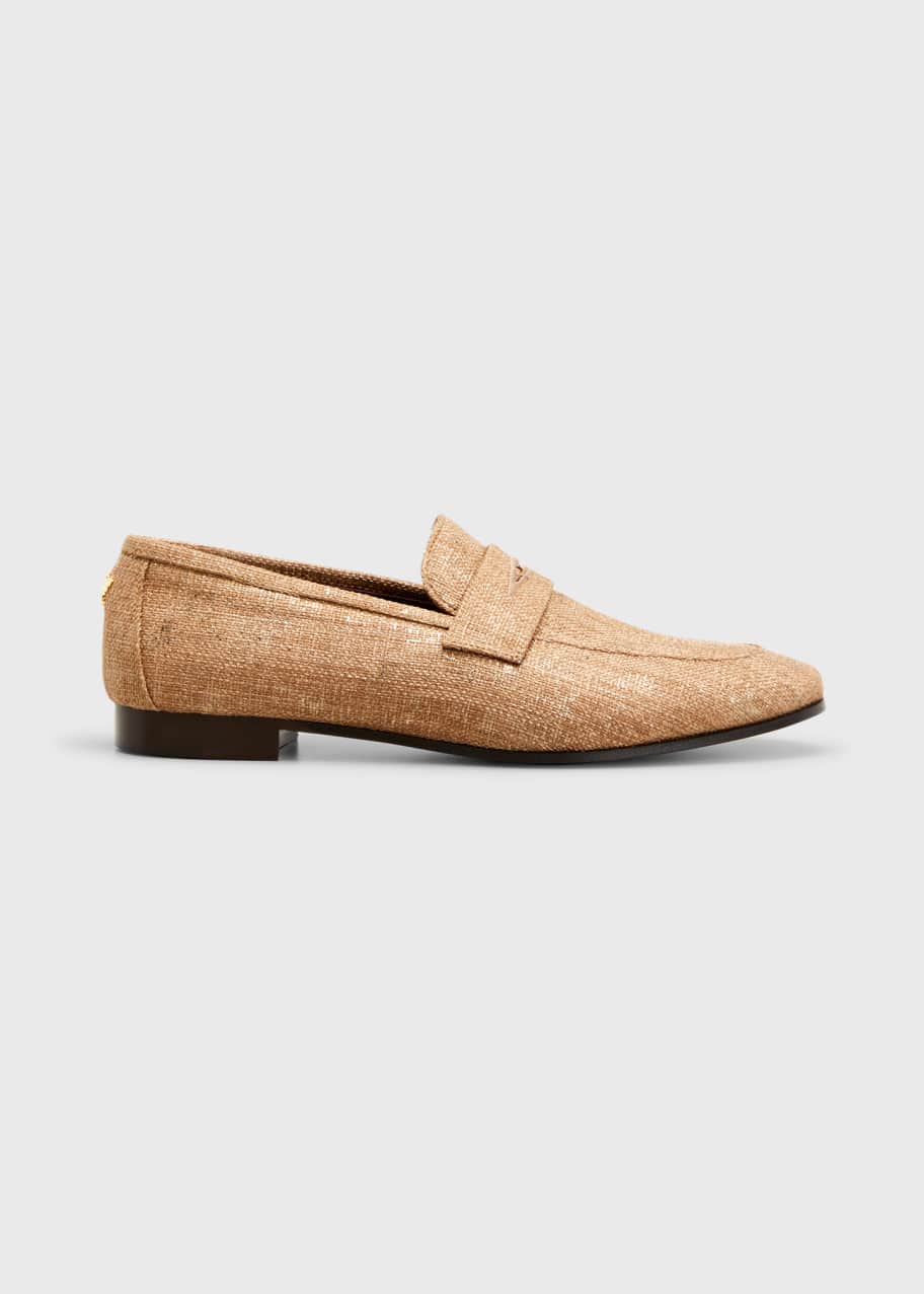 Bougeotte Woven Flat Penny Loafers - Bergdorf Goodman