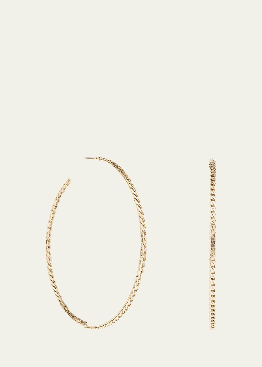 Lana Nude Curb Hoop Earrings, 65mm - Bergdorf Goodman