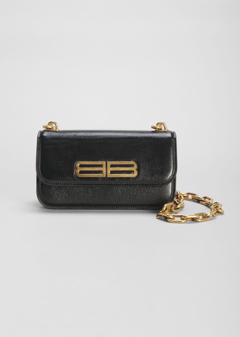 Balenciaga Gossip XS Textured Leather Chain Crossbody Bag