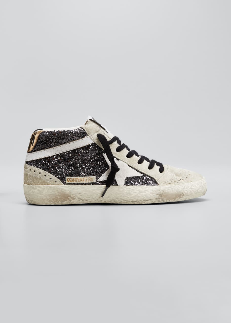 Mid Star Brogue Glitter Sneakers