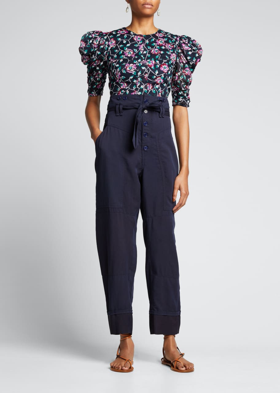 Etoile Isabel Marant Sineba Belted Pants - Bergdorf Goodman Etoile Isabel Marant Sineba Belted Pants - Bergdorf Goodman