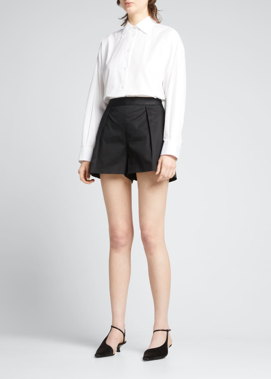 Carolina Herrera HighRise Pleated Shorts BCI Cotton Bergdorf Goodman
