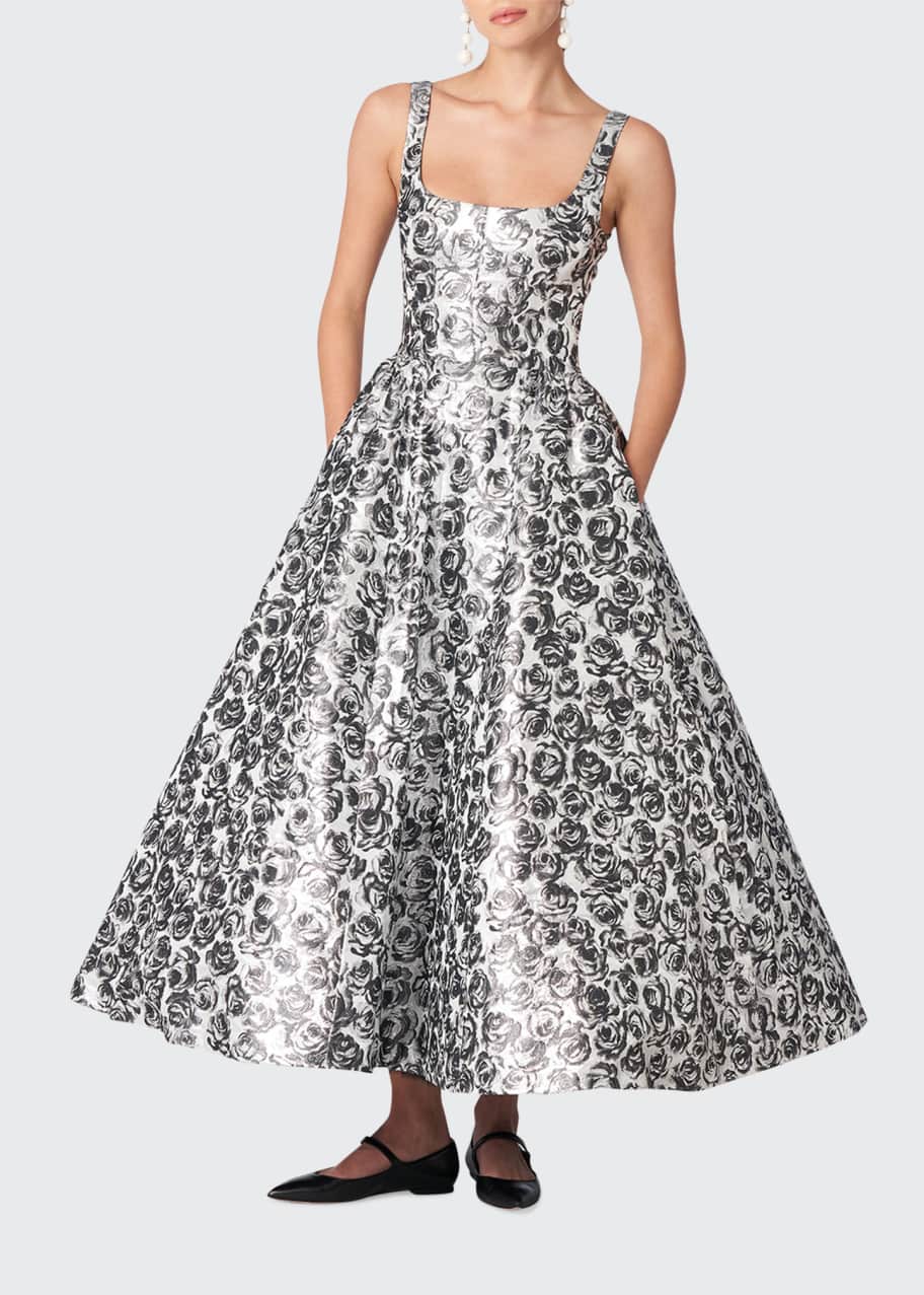 knee length dresses for ladies Gold Ruffle Tiered Buckle Detail Dress