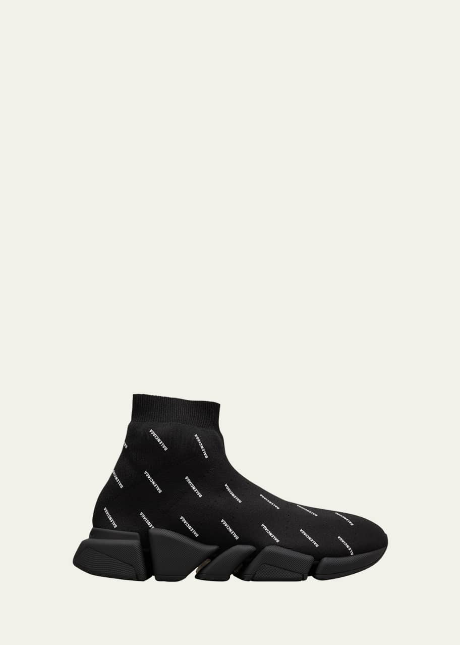 Balenciaga Men s Speed 2.0 Logo Knit Sock Sneakers Bergdorf Goodman