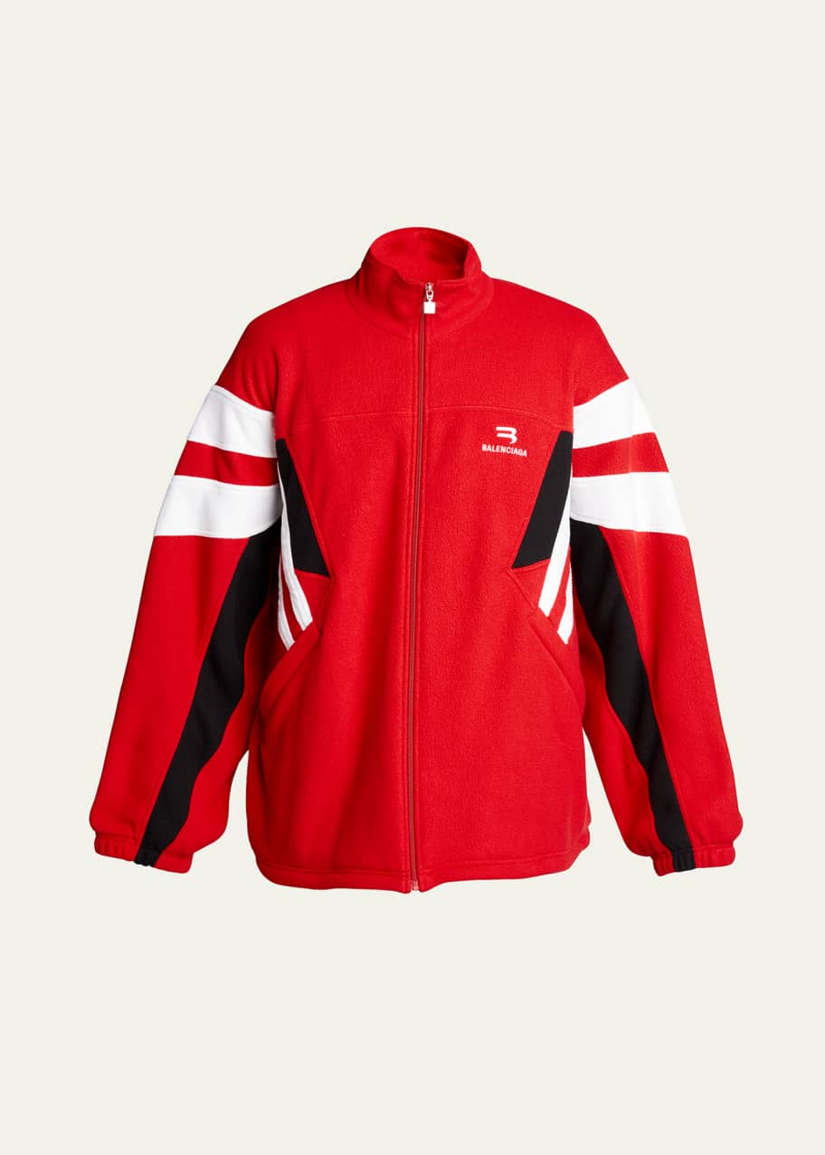 ジャケット・アウター BALENCIAGA STRIPE TRUCK COAT Balenciaga Men's Oversized Track Jacket w/ Stripes - Bergdorf Goodman