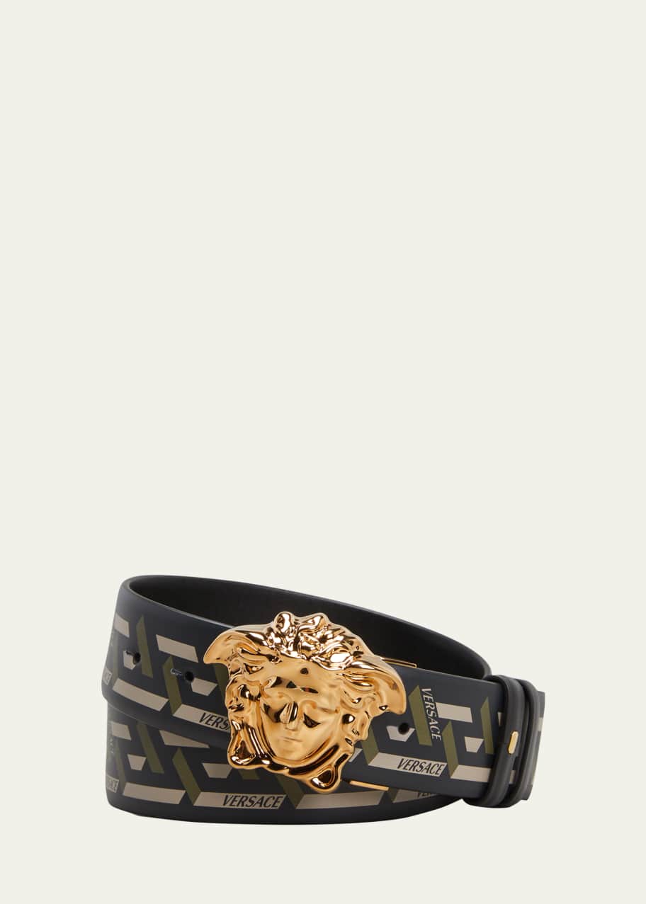 Image 1 of 1: Men's Greca/Medusa Leather Belt