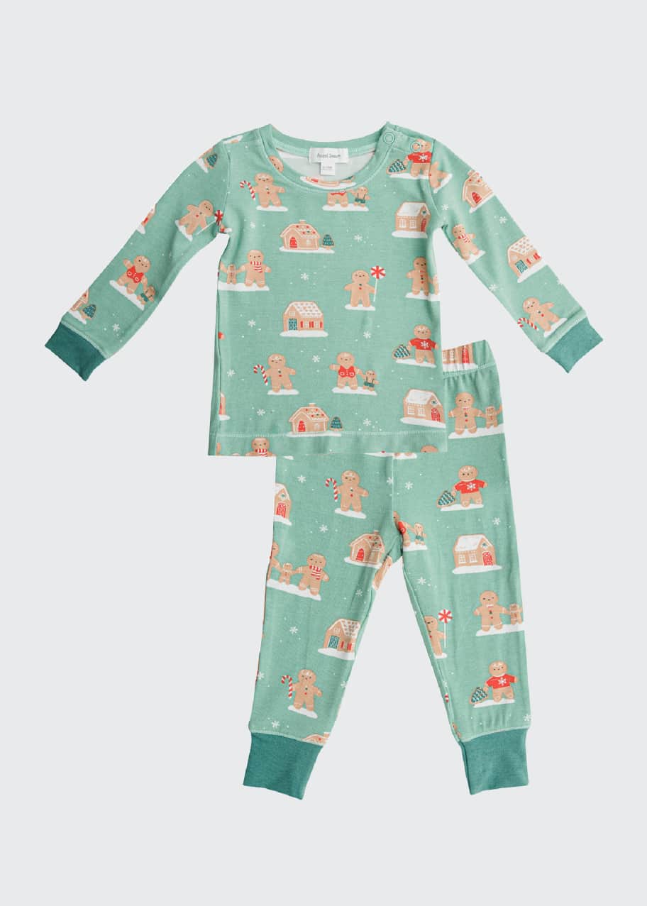 Angel Dear Boy's Green Gingerbread 2Piece Pajama Set, Size 2T4T Bergdorf Goodman