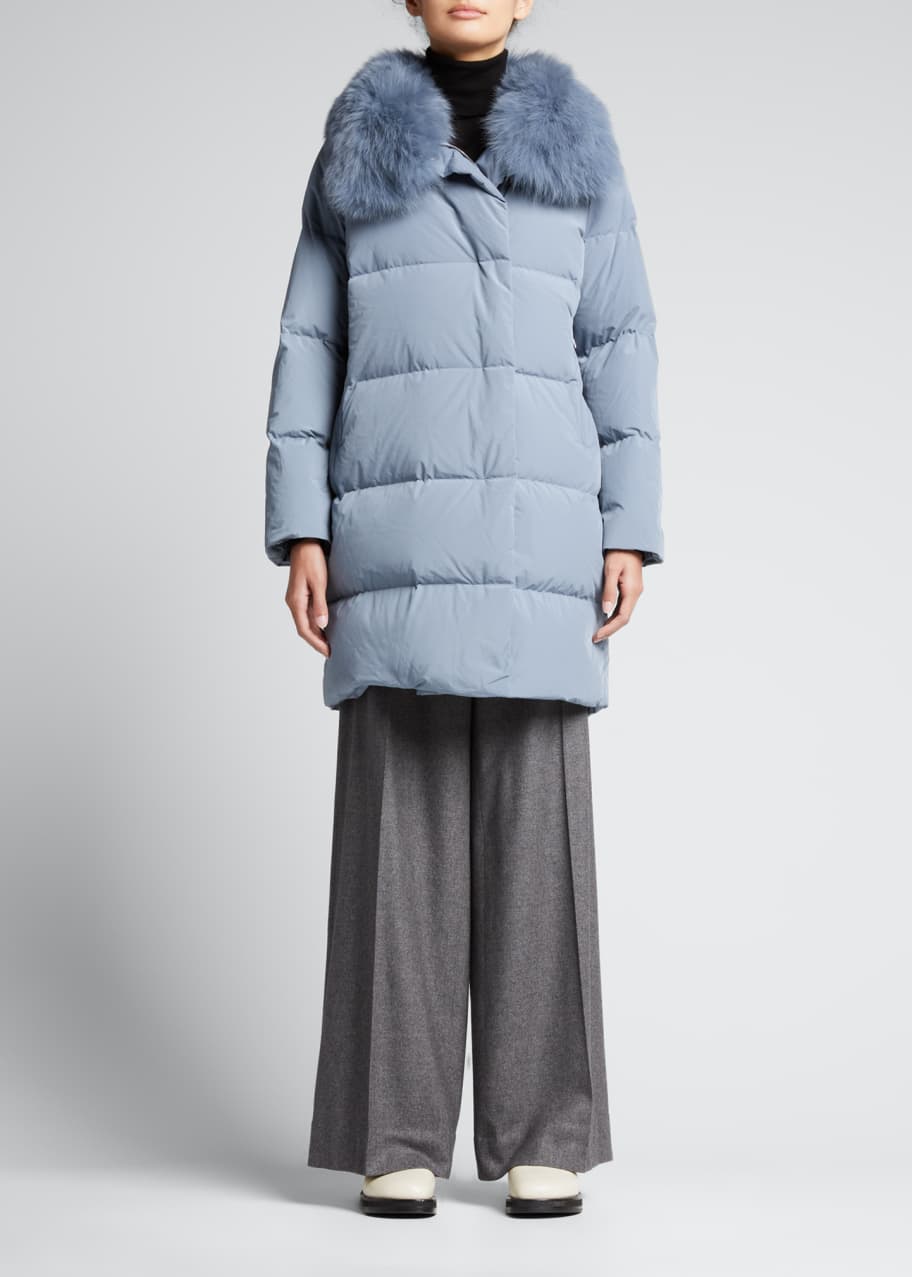 Yves salomon rex rabbit fur jacket sale
