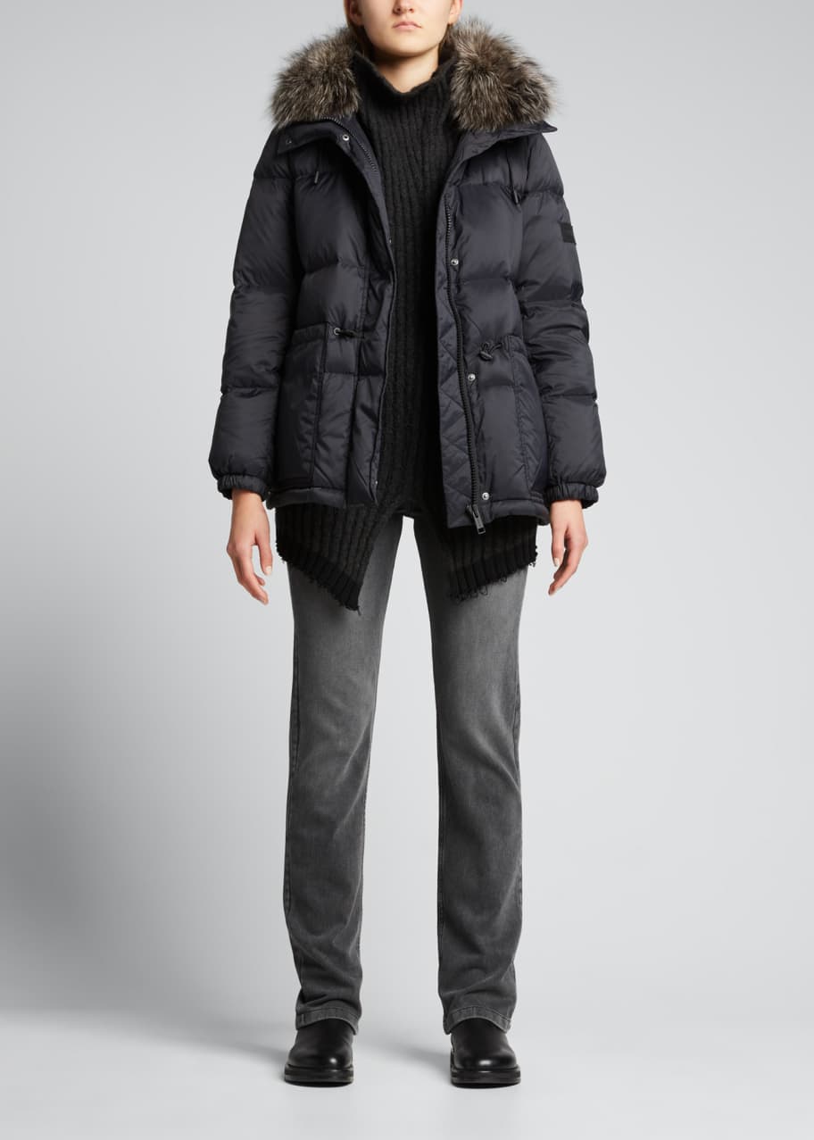 Army By Yves Salomon Down Jacket with Fox Trimming - Bergdorf Goodman