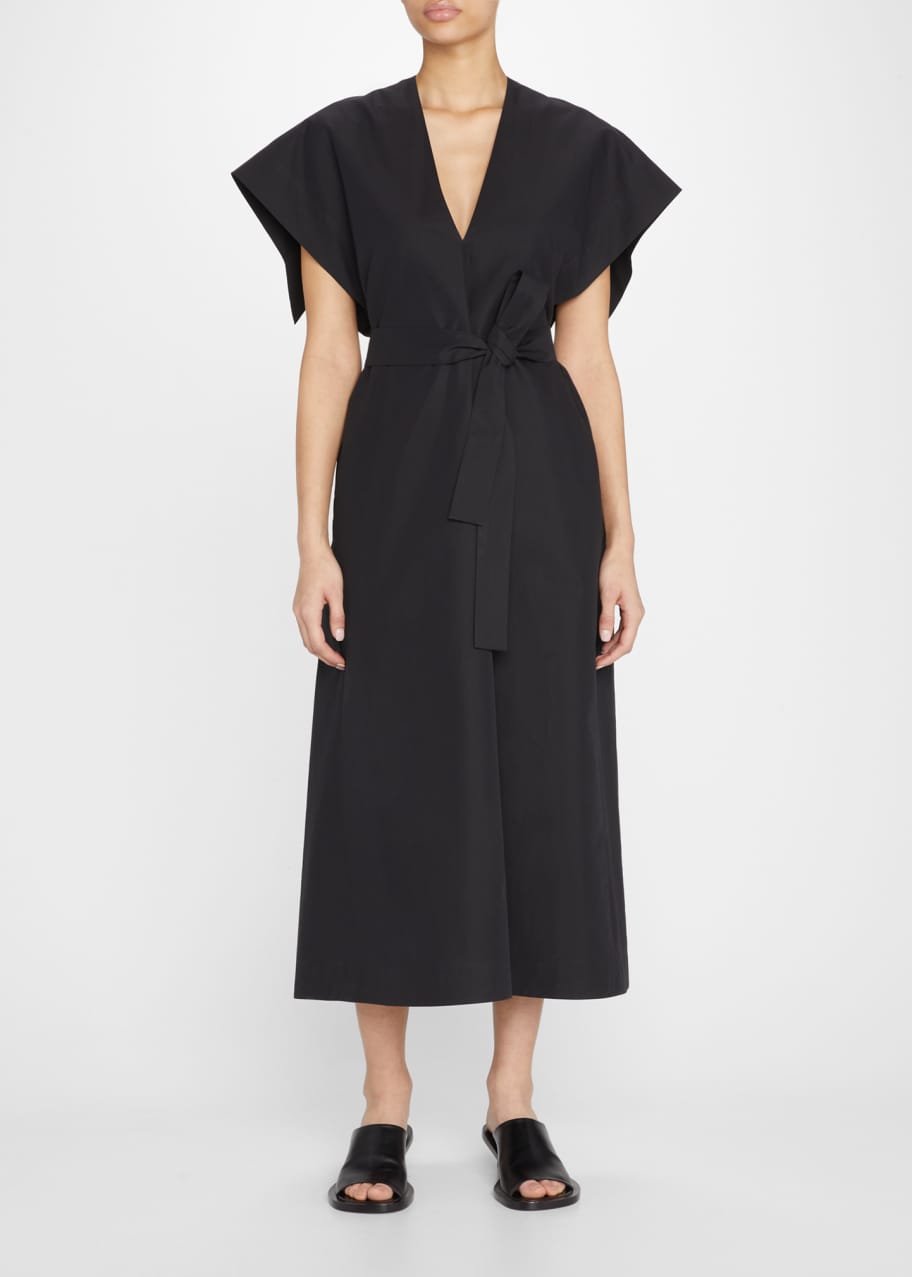 PETAR PETROV Akira Cape-Sleeve Belted Midi Dress - Bergdorf Goodman