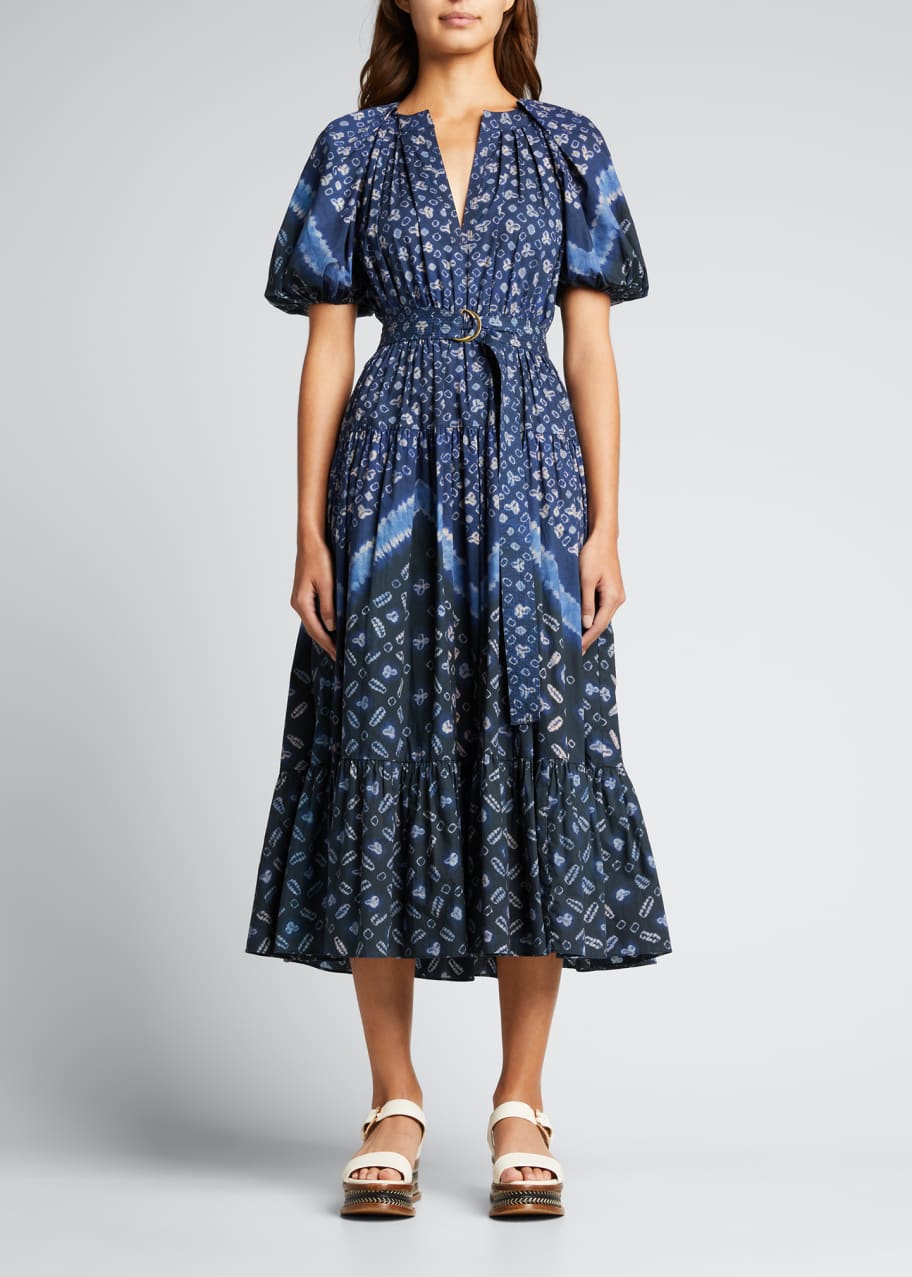 strapless lace midi dress Simkhai Annalise Tulip Strapless Combo Lace Midi Dress