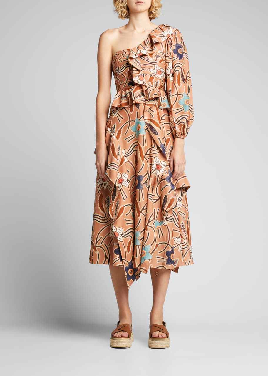 Ulla Johnson Mariam One-Shoulder Dress - Bergdorf Goodman