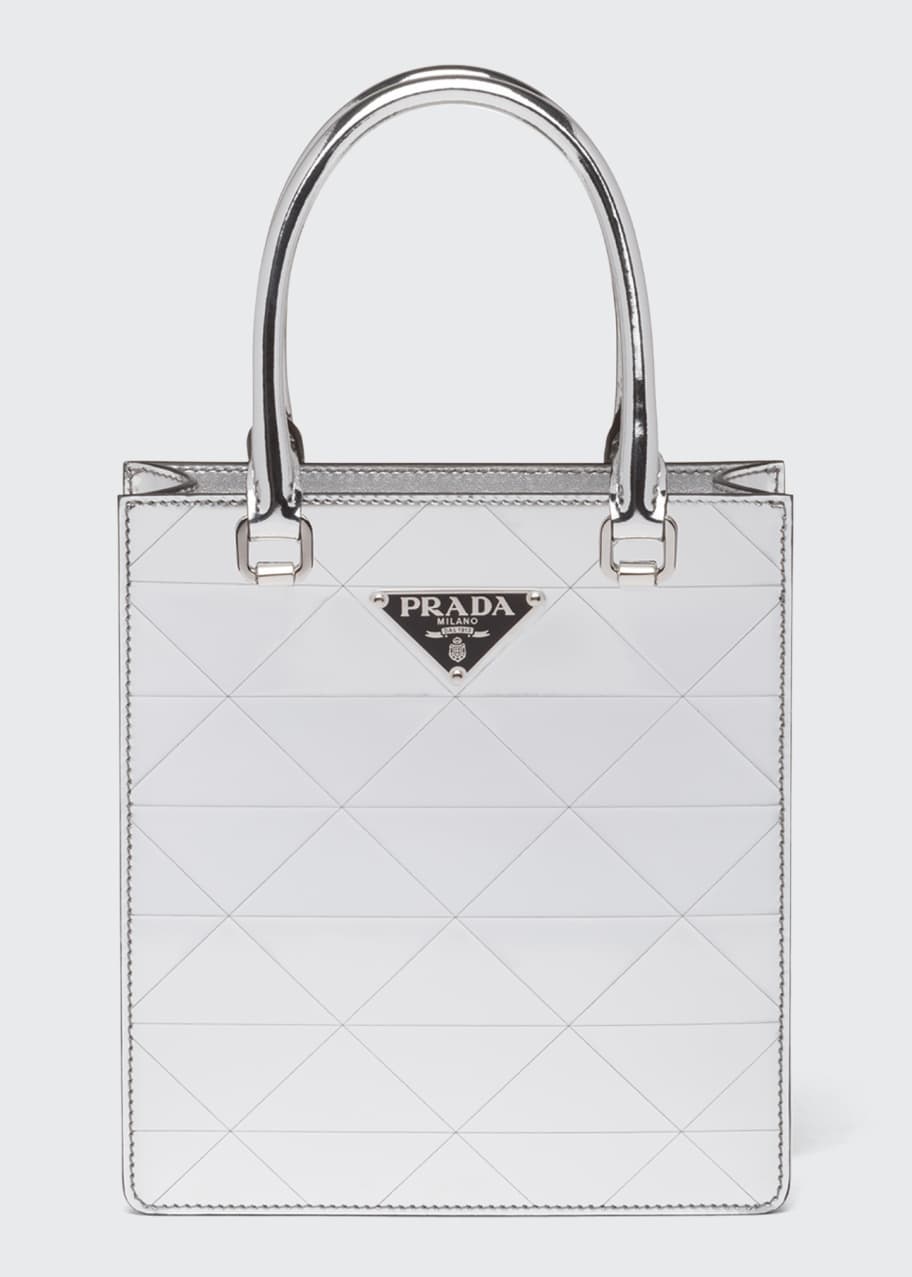 Prada Small Triangle-Embossed Shopper Tote Bag - Bergdorf Goodman