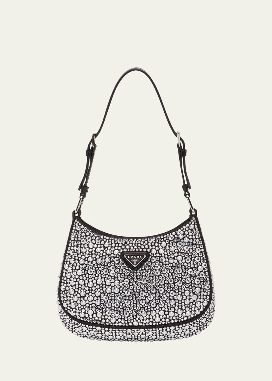 Prada Cleo Crystal Logo Hobo Bag Bergdorf Goodman