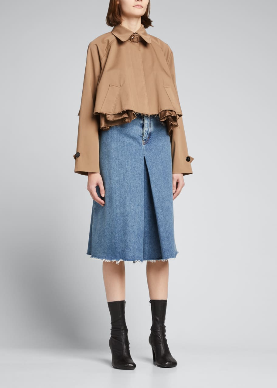 ★MM6 Maison Margiela★ Short trench jacket mud brown sand b MM6 Maison Margiela Cropped Trench Jacket - Bergdorf Goodman