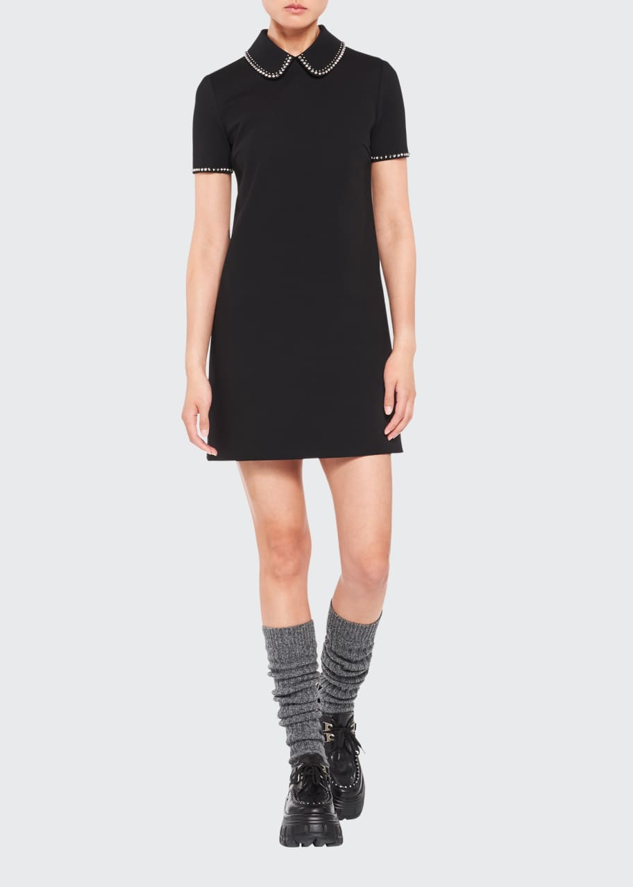 Miu Miu Stud-Embroidered Shift Mini Dress - Bergdorf Goodman