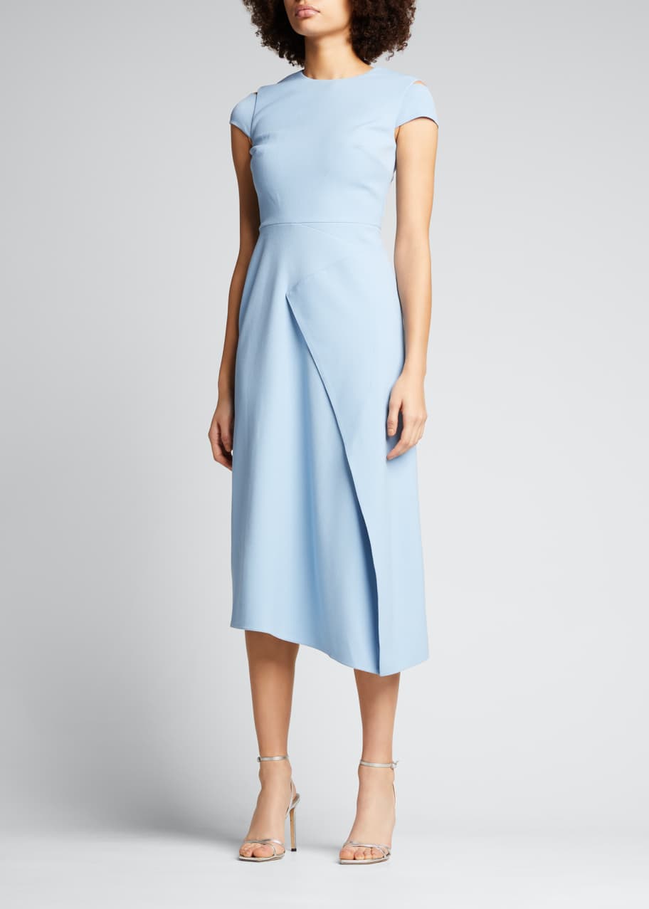 Roland Mouret Carola Crepe Midi Dress Bergdorf Goodman
